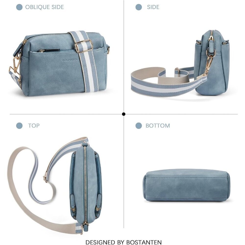 Small Designer Crossbody 1-light Blue Bag Women Cell Phone Purse Shoulder Wallet - Picture 7 of 7